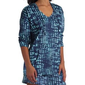 NWT Halston Hoodie Womens, Medium, ‎ Ocean Wave Blue Tie Dye